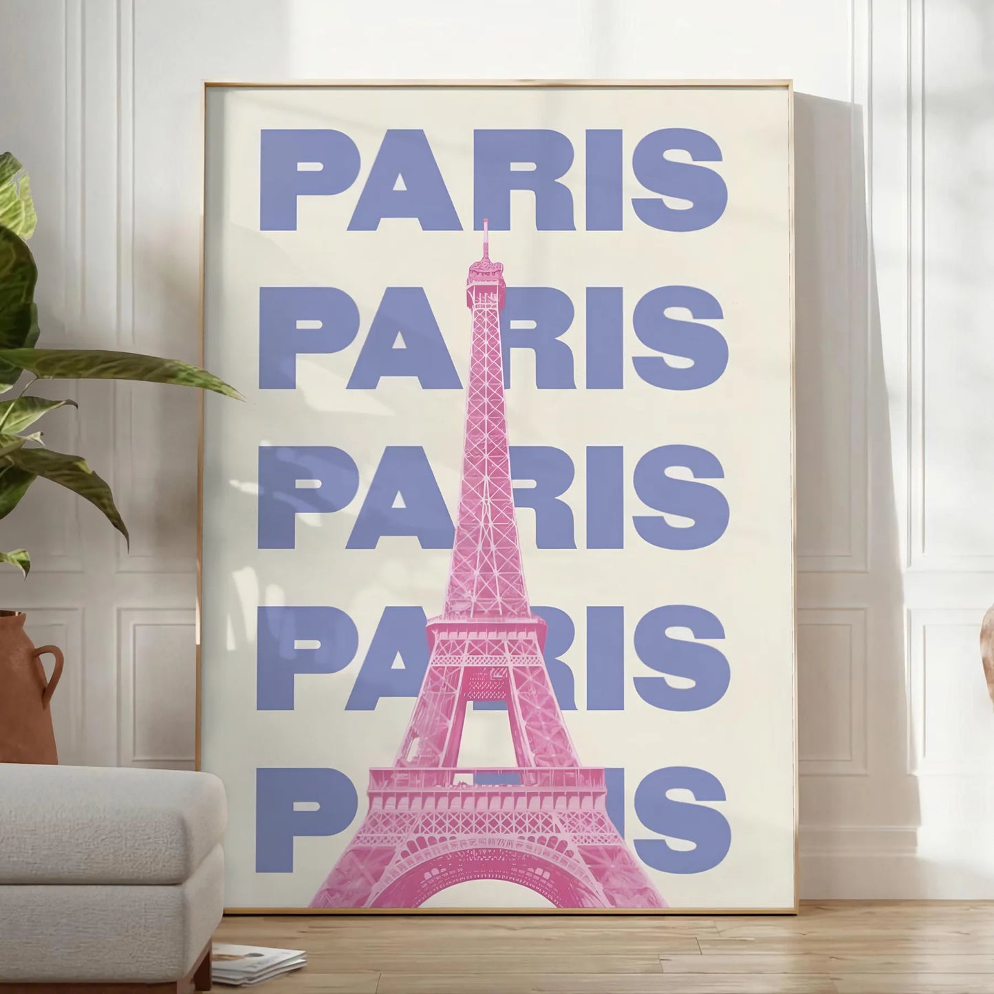 space stunning Paris poster lush green crisp white hues captivating artwork essence home ideal gift wall art print decor enthusiast sizes A4 cm A0