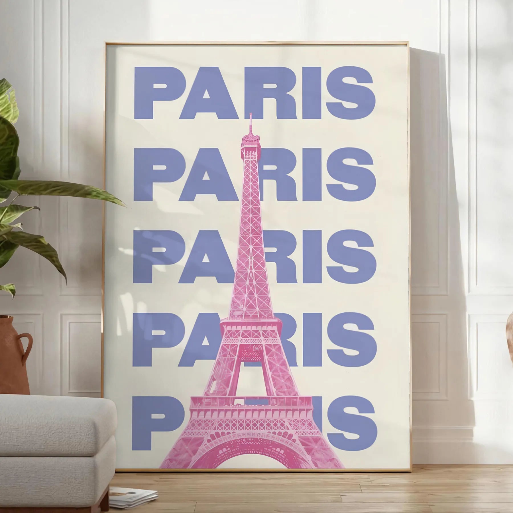 space stunning Paris poster lush green crisp white hues captivating artwork essence home ideal gift wall art print decor enthusiast sizes A4 cm A0